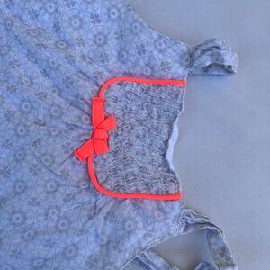 Maggie and Zoe Baby Girl Dress | 9–12M Floral Ruffle Hem with Neon Trim"